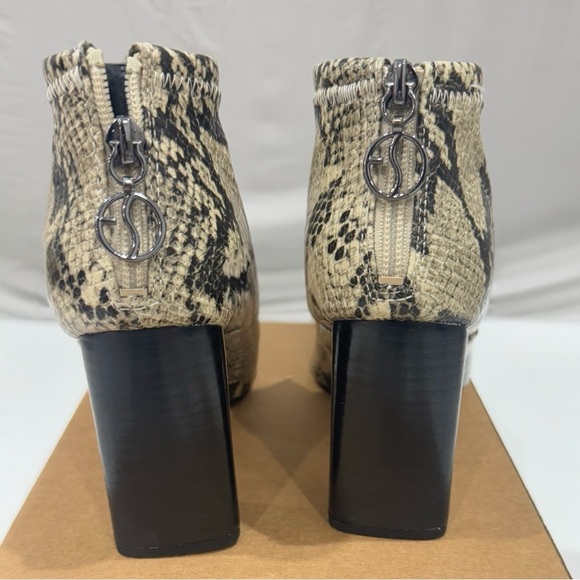 Franco Sarto Kortney Leather Snakeskin Print Block Heel Ankle Bootie Size 7.5 - Picture 6 of 12